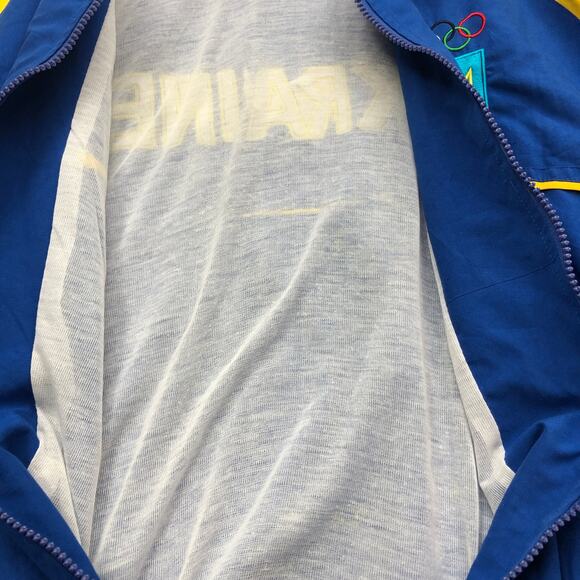 Vintage 90s Adidas Ukraine Olympic Windbreaker Jacket Pants Set Mens Large - Picture 8 of 15